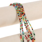 3mm Round gemstone Beads - Dyed Agate - Multicoloured x37cm