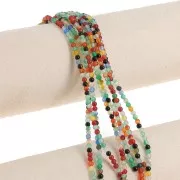 3mm Round gemstone Beads - Dyed Agate - Multicoloured x37cm