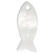 21.5 mm mother-of-pearl fish beads - Natural x10