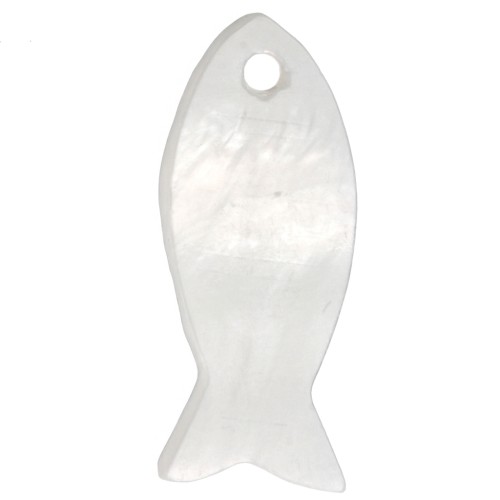 21.5 mm mother-of-pearl fish beads - Natural x10