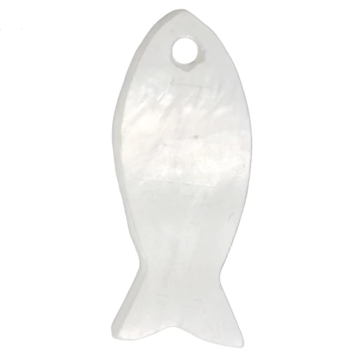 21.5 mm mother-of-pearl fish beads - Natural x10