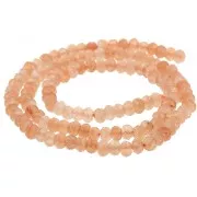 3mm Round Faceted Gemstone Beads - Dyed Agate - Sand x37cm
