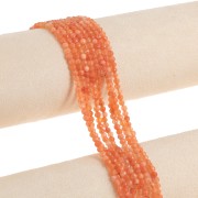 3mm Round Faceted Gemstone Beads - Dyed Agate - Sand x37cm