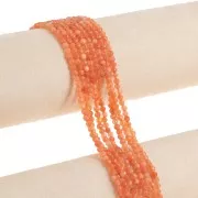 3mm Round Faceted Gemstone Beads - Dyed Agate - Sand x37cm
