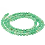 3mm Round Faceted Gemstone Beads - Dyed Agate - Green x37cm