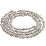 Round faceted beads 3 mm gemstone Tinted Agate - Light Taupe x39cm