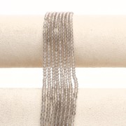 Round faceted beads 3 mm gemstone Tinted Agate - Light Taupe x39cm