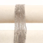 Round faceted beads 3 mm gemstone Tinted Agate - Light Taupe x39cm