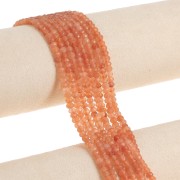 3.5 mm Faceted Round Agate Gemstone Beads - Orange x 37 cm
