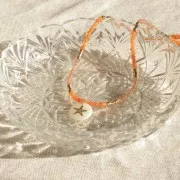 Round faceted beads 3 mm gemstone Tinted Agate - Orange x36cm