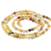 Round faceted beads 3 mm gemstone Tinted Agate - Multi yellow - Green x38cm|raw }}