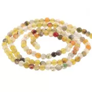 Agate - Round faceted beads 3 mm gemstone Tinted Agate - Multi yellow - Green x38cm Round faceted beads 3 mm gemstone Tinted Agate - Multi yellow - Green x38cm