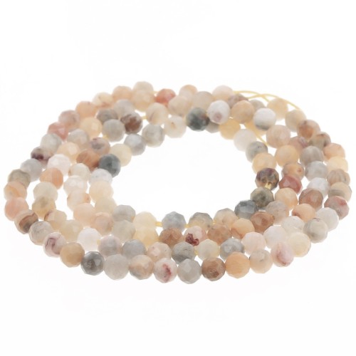 3.5 mm Faceted Round Gemstone Beads - Crazy Agate x 38 cm