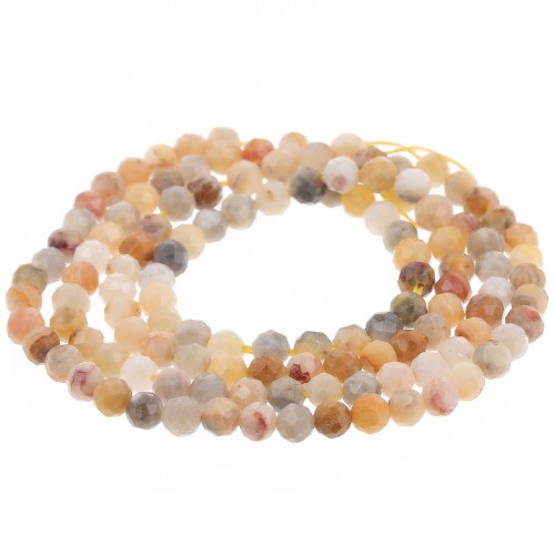 Round faceted beads 3mm gemstone - Crazy Agate x38cm