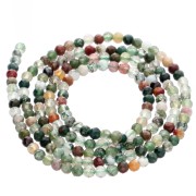 2.5 mm Faceted Round Gemstone Beads - Green Agate x 39 cm