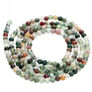 2.5 mm Faceted Round Gemstone Beads - Green Agate x 39 cm