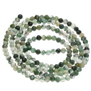 Round faceted beads 2.5 mm gemstone - Green Agate x38cm
