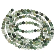 Round faceted beads 2.5 mm gemstone - Green Agate x38cm