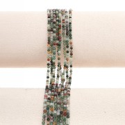 2.5 mm Faceted Round Gemstone Beads - Green Agate x 39 cm