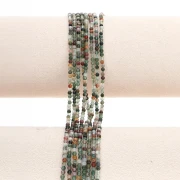 2.5 mm Faceted Round Gemstone Beads - Green Agate x 39 cm