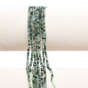 Round faceted beads 2.5 mm gemstone - Green Agate x38cm