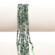 Round faceted beads 2.5 mm gemstone - Green Agate x38cm