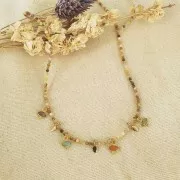 Round faceted beads 2 mm gemstone - Crazy Agate x38cm