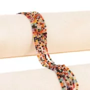 Round faceted beads 2 mm gemstone Tinted Agate - Multicolor x38cm