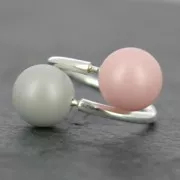 925 Sterling Silver Double Flexible Ring for semi-drilled - Size 60 x1