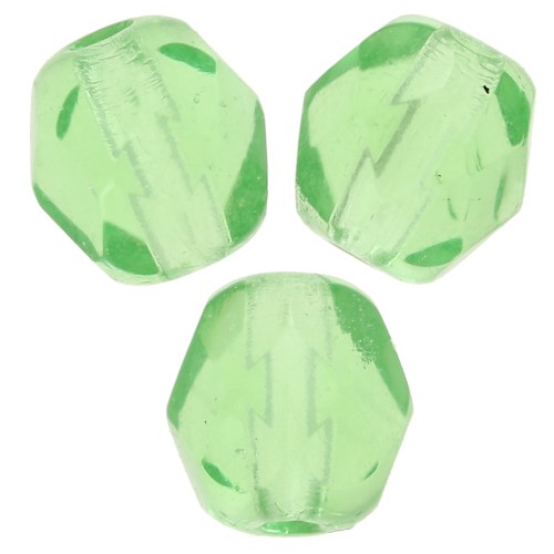 Fire Polished faceted round beads 5mm Green x50