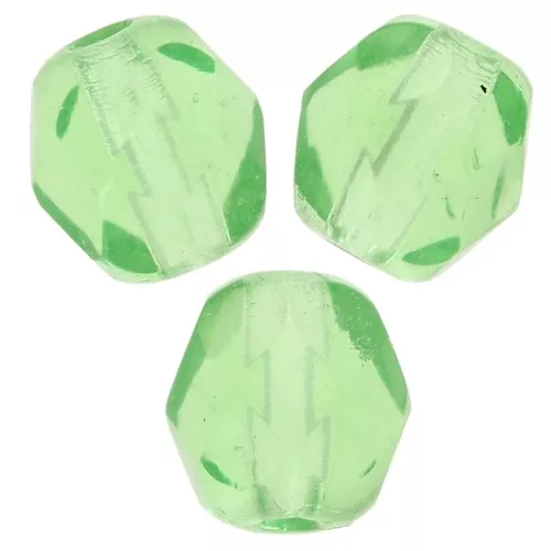 Fire Polished faceted round beads 5mm Green x50