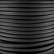 4 mm European leather cord - Black x 1 m
