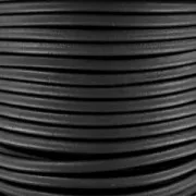 4 mm European leather cord - Black x 1 m
