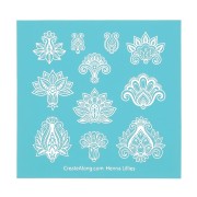 121x125mm Silk Screen for polymer clay - Henna Lillies x1|raw }}