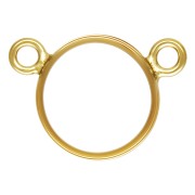 9x7mm Gold filled 2-ring hollowed circle connector x1