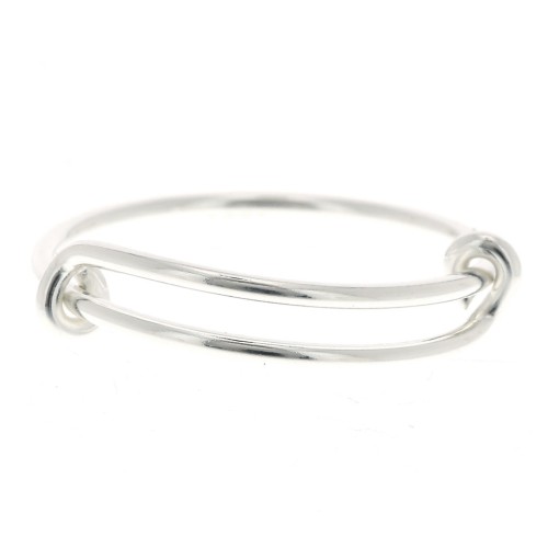 925 Sterling Silver Adjustable Ring - Size 50 to 54 x1