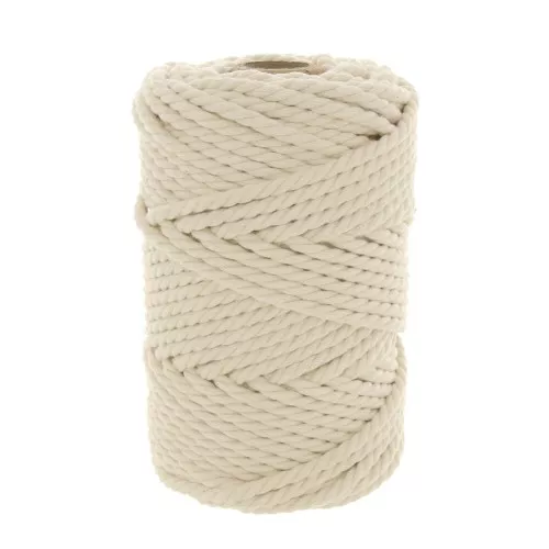 5mm cotton cord spool for macramé Unbleached x 50m