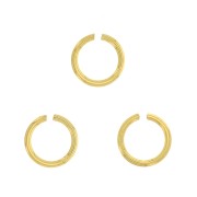 3x0.4mm 925 Sterling Silver Open Jump Rings - Fine Gold Plated x20