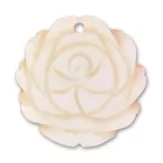 Mother-of-Pearl Pendant Rose 30mm Natural x1