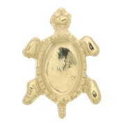 Turtle shaped element 12x9 mm for cabochon 6x4 mm - Gold filled x1