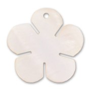 Mother-of-Pearl Pendant Flower 29mm Natural x1