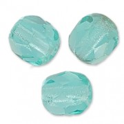 Fire Polished faceted round beads 4mm Teal x50