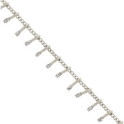 6mm Stainless steel Chain - Epoxy resin - Glittery Grey x90cm|raw }}