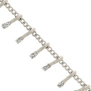 6mm Stainless steel Chain - Epoxy resin - Glittery Grey x90cm