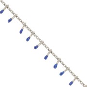 6mm Stainless steel Chain - Epoxy resin - Glittery Blue x90cm|raw }}