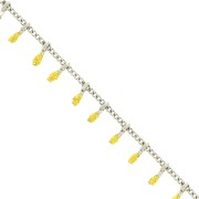 6mm Stainless steel Chain - Epoxy resin - Glittery Yellow x90cm
