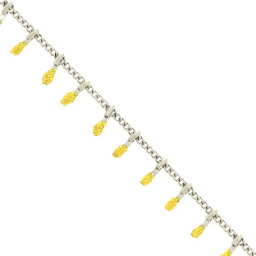 6mm Stainless steel Chain - Epoxy resin - Glittery Yellow x90cm