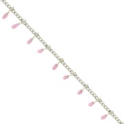 6mm Stainless steel Chain - Epoxy resin - Glittery Pink x90cm|raw }}