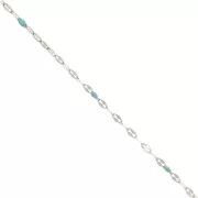 1.5mm Stainless steel Fancy chain - epoxy resin - Sky Blue x90cm