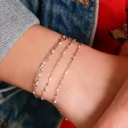 1.5mm Stainless steel Fancy chain - epoxy resin - White x90cm